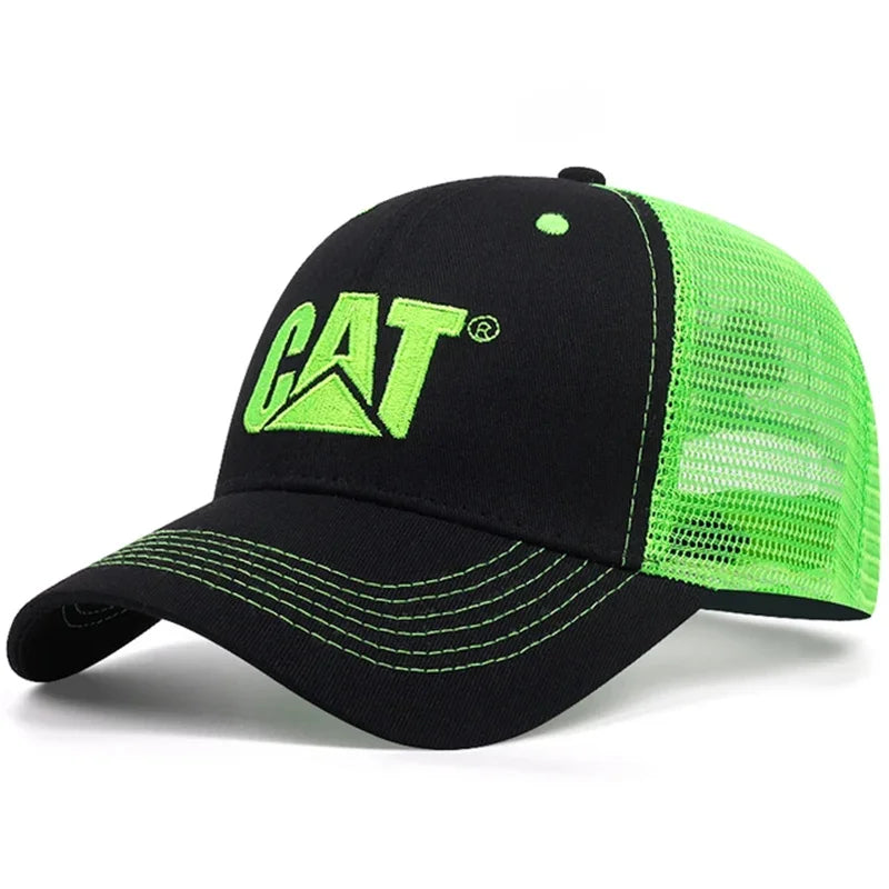 Mesh Hat Breathable Summer Men Baseball Hat Sports Casual Golf Hat Fashion Casual Women Sun Cap Embroidery CAT Adult Biker Cap